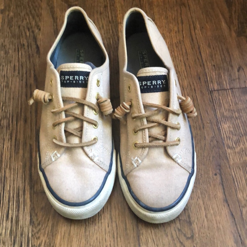 Tan Sperry Topsider Canvas Sneakers 7.5